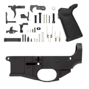 Premium 80% Lower Fire/Safe Marked Billet w/ Mil-Spec AR15 Lower Parts Kit and Magpul® MOE® Grip